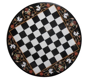 Pietra Dura Inlay nghệ thuật cờ vua Thiết kế bảng đá Cẩm Thạch Dát Bàn cà phê hàng đầu cho phòng khách nhà hoặc ăn uống - Product Image 3