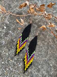 Pendientes bohemios con cuentas con diseño turquesa y flecos en cascada, regalo de joyería único de MS Handicraft - Product Image 5