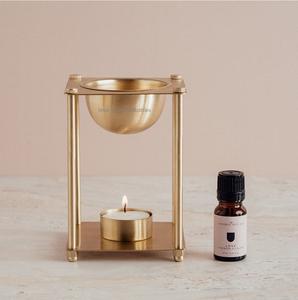 Nuevo Quemador de aceite de incienso de latón decorativo, calentador de Aroma de luz T para difusión de fragancia en el hogar, quemador de aceite esencial dorado - Product Image 5