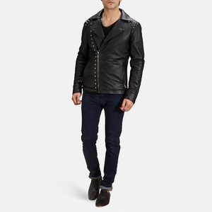 Veste en cuir pour hommes à la mode Style motard Slim Fit manteau vêtements d'extérieur Premium pour la mode d'hiver décontracté Look de tous les jours avec moderne - Product Image 3