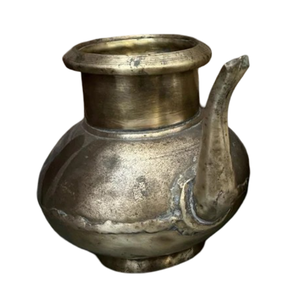 Lota de Latón Puro Vintage de Alta Calidad con Acabado Pulido para Uso en la Cocina, Artículo de Cocina Árabe Antiguo - Product Image 1