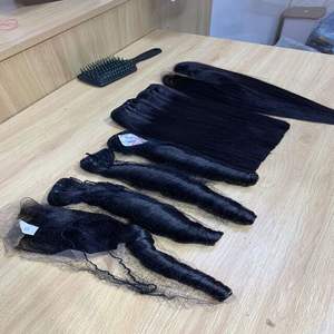 Venta al por mayor de alta calidad de hueso recto vietnamita donante crudo extensiones de cabello humano Super grueso para las mujeres negras Super doble dibujado - Product Image 3