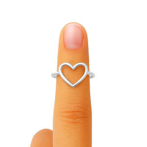 Anillo de Compromiso Clásico con Diseño de Corazón, Plata de Ley 925, Joyería Minimalista Hueca para Mujer, Precio de Fábrica al por Mayor - Product Image 3