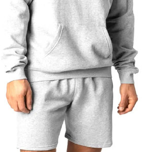 Ensemble décontracté deux pièces pour homme avec logo personnalisé, sweat à capuche et short, 100 % coton respirant - Product Image 5