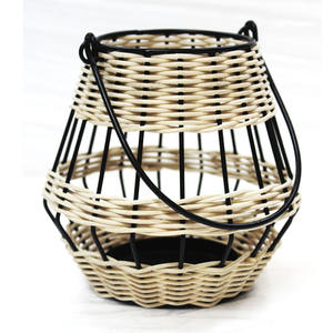 Metal Natural linterna mango decoración Beige boda jardín hogar Decoración hecha a mano impermeable vela tarros - Product Image 3