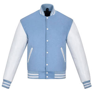 Chaqueta para hombre Hombres Plain Varsity Venta al por mayor Botón de alta calidad Heavy Custom Con manga de cuero Espacios en blanco Niños Todo negro en blanco - Product Image 1