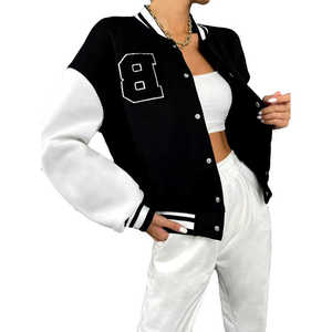 Veste de baseball pour femmes Veste universitaire pour femmes à manches longues Veste Letterman pour femmes en laine et polyester brodés de qualité supérieure - Product Image 3