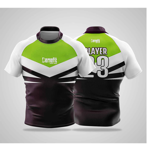 Último diseño personalizado cómodo poliéster tela entrenamiento ropa deportiva Rugby camisetas Jersey para la venta - Product Image 3