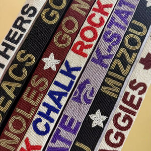 Embroidered Beaded Handmade Customized <b>White</b> Rectangular Shape Fashionable Wedding Decorations Purse Strap <b>for</b> <b>Women</b> Bags - Product Image 1