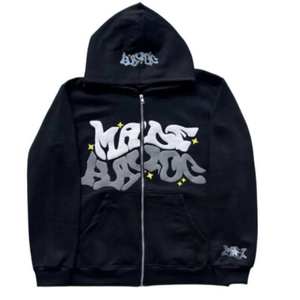 Vente chaude Zip Hoodie Noir Blanc Cosmic Design Bold Graphic Print Trendy Unisex Urban Sweatshirt Front Streetwear Hoodie - Product Image 5