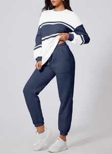 Running Joggers ensemble pour femmes tenues couleur unie 2 pièces ensemble femmes hiver à la mode 2025 femmes vêtements décontractés à manches longues culture - Product Image 2