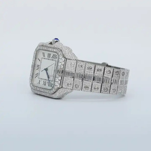 นาฬิกากลไก CVD ประดับเพชรที่มีคุณภาพระดับห้องปฏิบัติการพร้อมโทนสีขาวเงินสำหรับทั้งชายและหญิง - Product Image 2