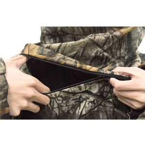 Chándal con estampado de camuflaje de pato de algodón 100% para hombre, transpirable, Delgado, diseño de carga, cuello con capucha, cierre de cordón para primavera e invierno - Product Image 5