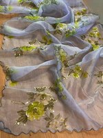 Sari en Soie Viscose Modal Léger Imprimé Floral Evergreen 2024 avec Blouse pour Filles, Prêt à Porter pour la Défilée
