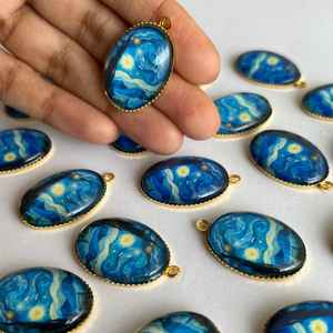 Pendentif de rue en résine breloque en verre pour bijoux ronds et composants par Clart Tools - Product Image 1