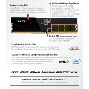 DDR5 6000 16GB X 2 Desktop Memory <b>RAM</b> for Kingsman KSD516G60C38MST-BLACK - Product Image 4