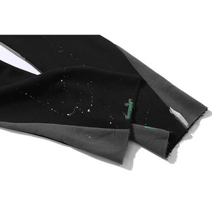 Logotipo personalizado bordado de los hombres de impresión dobladillo recortado acampanado pantalones de chándal cómodo transpirable característica Flare Joggers - Product Image 2