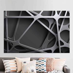 Impression sur toile de lignes métalliques abstraites : Art mural moderne et élégant, toile encollée - Product Image 1