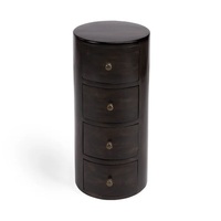 Table de chevet ronde élégante et raffinée à quatre tiroirs, de bonne qualité, en bois massif naturel, tables basses