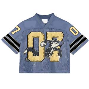 Ropa de calle de malla corta para jóvenes, camiseta de fútbol, tela transpirable ligera, camisetas deportivas de número personalizado de gran tamaño - Product Image 4