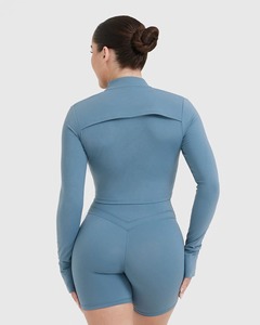 Veste de sport à manches longues et fermeture éclair pour femmes Fitness Winter Warm Gym Yoga Top Activewear Running Workout Coats Clothes - Product Image 6