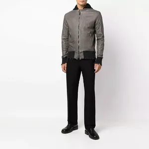 OEM Men's Leather <b>Jacket</b> Custom Oversized Designer Streetwear <b>Zip</b> <b>up</b> <b>Jacket</b> for Men - Product Image 4