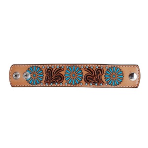 Bracelets de manchette en cuir à motif floral unisexe pour exportateurs indiens Accessoire occidental pour tous - Product Image 1