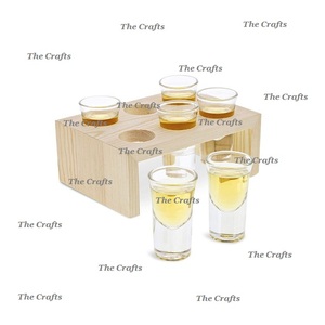 Ensemble de 2 porte-verres en bois de couleur marron, taille personnalisée, porte-gobelets et porte-verres pour la maison, l'hôtel - Product Image 6