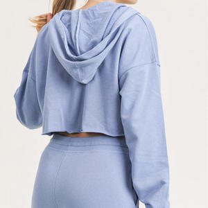 Conjunto Deportivo de Dos Piezas para Mujer, Sudadera Corta con Cremallera Rosa de Alta Calidad y Pantalones Cortos, Conjunto de Sudadera para Correr, Venta al por Mayor - Product Image 5