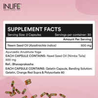 Capsules d'huile de graines de Neem certifiées GMP pour la santé vaginale, 500 mg, Proanthocyanidines >95%, Formule végétale Nimba Taila, 60 gélules