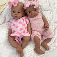Poupée bébé en silicone platine de 18 pouces, entièrement lavable, peau brune, accessoires de photographie, compagnie thérapeutique, présentation