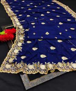 Nouveau attrayant Look riche fête porter lourd broderie Net Saree avec chemisier pièce femmes indiennes porter bas prix en gros Surat Alphanumero - Product Image 5