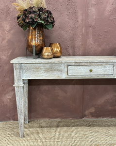 Mesa de consola de madera de mango moderna con cajón central para sala de estar, dormitorio de hotel, comedor o uso de apartamento - Product Image 2