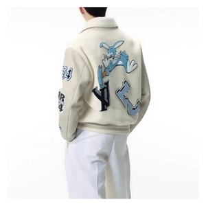 Competitive Price Men's Jackets High Impact Professionally Made Turn Over Collar Customized Patches Embroidery Varsity Jacket - Product Image 2
