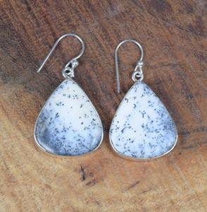 Boucles d'oreilles Dendrite Gemstone Spinner pour femmes Dangle Girls Fashion Handmade 925 Solid Sterling Silver 925 Stamp Silver Jewellery - Product Image 2