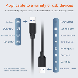 Câble <span class=keywords><strong>USB</strong></span> 3.0 haute vitesse mâle-mâle à faible MOQ, 5 Gbit/s, en cuivre pur, pour <span class=keywords><strong>disque</strong></span> <span class=keywords><strong>dur</strong></span> <span class=keywords><strong>externe</strong></span> et ordinateur - Product Image 2