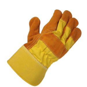 Guantes de cuero dividido de vaca Trabajo de cuero Soldador de alta calidad Guantes de trabajo de alta visibilidad con área de nudillos reforzada - Product Image 6