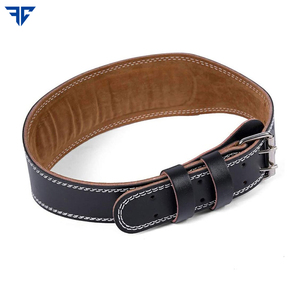 Ceinture d'haltérophilie en cuir à double broche de 4 pouces de large, ceinture d'haltérophilie, banc de musculation, presse, squat, logo arrière, fitness - Product Image 6