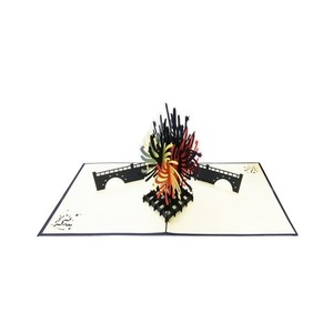 Pháo hoa Pop thẻ chéo laser cắt bán buôn sản phẩm hot năm mới thẻ handmade giấy chúc mừng <span class=keywords><strong>3D</strong></span> tốt nhất người bán món quà bạn bè - Product Image 1