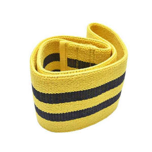 Bandas de ejercicio de resistencia para gimnasio, lazo elástico antideslizante, patrón colorido personalizado, tela de pegamento de cadera resistente, amarillo - Product Image 2