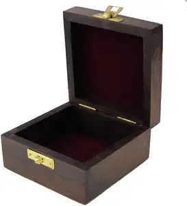 럭셔리 박스 사용자 정의 디자인 및 광택 마감 사각 광택 및 페인트 보석 나무 상자 천연 DIY 나무 보관 상자