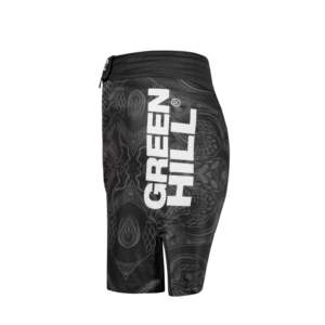 Pantalones Cortos de MMA Blancos de Diseño Personalizado GREEN HILL, Ropa de Boxeo y Grappling de Poliéster Elástico Sublimado (10537) - Product Image 1