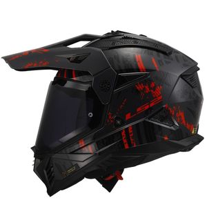 LS2 pioniere 2 pazzo casco nero-grigio-rosso - Product Image 2