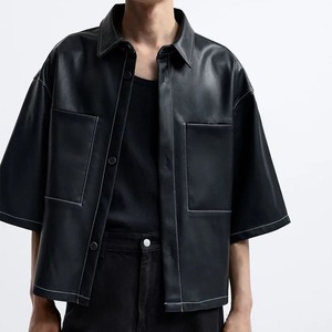 เสื้อเชิ้ตหนังแท้ดีไซน์ใหม่และโลโก้ปี 2025 สำหรับผู้ชาย สไตล์คลาสสิก ชุดทำงานฤดูหนาว แขนยาว คุณภาพสูง ราคาขายส่ง - Product Image 2