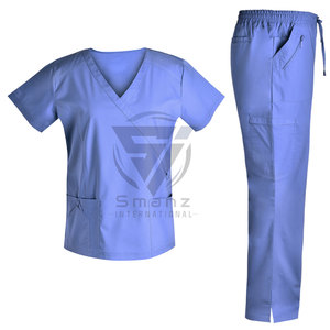 Conjunto de Uniformes Médicos Cómodos con Cuello Alto, Cierre Frontal, Mangas con Puños y Aberturas Laterales para Médicos, Enfermeras y Asistentes Dentales - Product Image 4