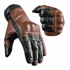 Gants de course personnalisés OEM Gants de motocycliste lourds Gants d'équitation en cuir pur respirant pour motocyclette - Product Image 4