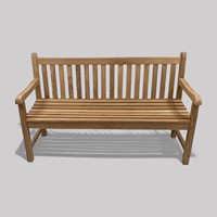 Banco Clásico Indonesio de Madera de Teca Sólida de 150 cm, Diseño Moderno Artesanal Natural, Muebles de Exterior para Jardín, Dormitorio y Exteriores