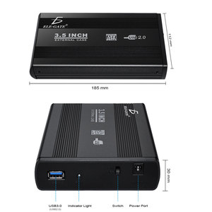 Boîtier de protection externe en aluminium USB 2.0 SATA 3.5 pour disque dur jusqu'à 4 To, adaptateur SSD/HDD NVMe M.2 - Product Image 3