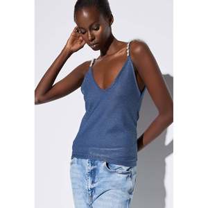 Blusa Casual con Cuentas para Mujer con Logotipo Bordado, Talla Única, Top de Otoño/Primavera, Organza, Chifón, Tejido de Punto, Decoración de Encaje - Product Image 2