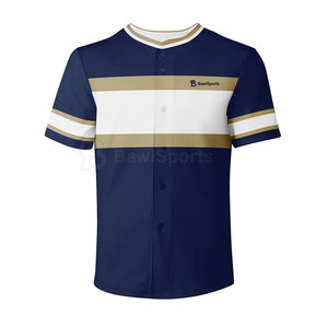 Maillot de baseball pour homme avec nom et numéro imprimé, uniforme d'équipe respirant, option grande taille - Product Image 1